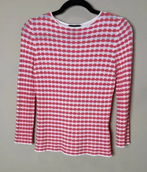Emporio Armani Pink Geometric Patterned Knit Sweater Size 38 thumbnail 1