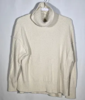 Aerie Womens Soft Off White Turtleneck Sweater Medium thumbnail 1