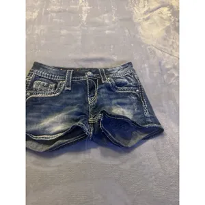 Rock Revival Kai Sequin & Rhinestone Bling Jean Shorts - Size 25 thumbnail 3