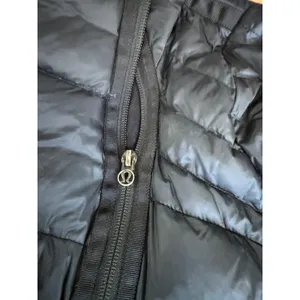 Lululemon Black Asymmetrical Zip Down Puffer Jacket Women Size 6 Thumbholes Slim thumbnail 4