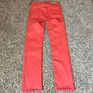 EDWIN Women‎ Coral Red High Rise Raw Hem Straight Leg Jeans Size 26 thumbnail 7