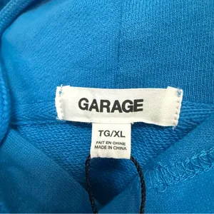 ⭐️Garage Bright Blue Hoodie with White Patch Detail thumbnail 3