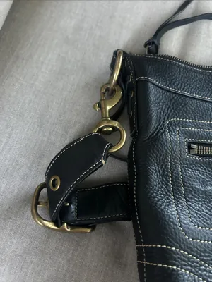 Coach vintage y2k black pebbled leather Bleecker bag gothic 10398 slim duffle thumbnail 4