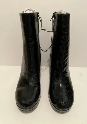 Maya Black Croc Embossed  Platform Boot thumbnail 8