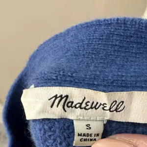 Madewell Blue‎ Ribbed Henley Sweater Size Small thumbnail 4