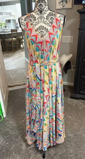 OSFM NWOT spaghetti strap printed dress Multiple thumbnail 1
