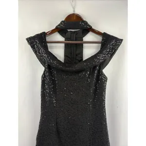 Women’s Luxxel Medium Black Sequin Off the Shoulder Evening Dress thumbnail 2