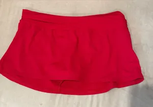 La Blanca by Rod Beattie Solid Red Skirted Skort Swim Bikini Bottoms Size‎ 8 thumbnail 1