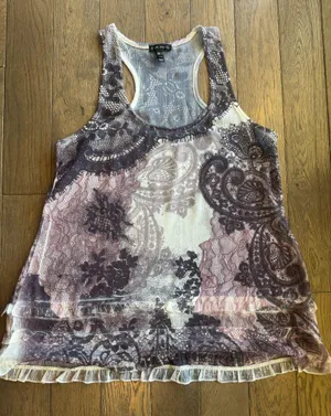 FANG Sheer Tank Top Purple Size L thumbnail 1