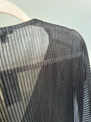 Sheer Black Ribbed Dress Top thumbnail 7