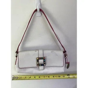 dooney and bourke mini purse white leather tote thumbnail 3