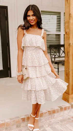Impressions Tiered Midi Dress thumbnail 1