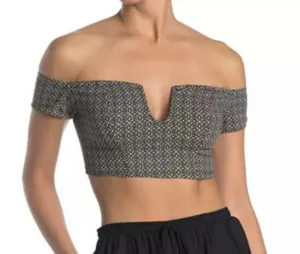 Free People Intimately Brami Lucky Now Medium Crop Top Off-Shoulder Stretch thumbnail 1