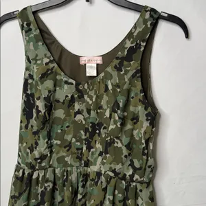 Band of gypsies camo camouflage sleeveless fit and flare pleated dress sz S thumbnail 2