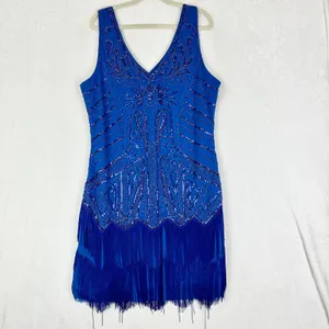 Babeyond Beaded Embroidered Fringed Flapper Dress Size 3XL US 2X Sequins Gatsby thumbnail 3