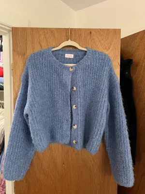 Pink lily bouncy fuzzy button up cardigan thumbnail 2
