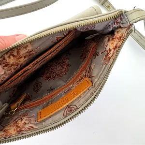 HOBO Leather Crossbody Bag in Light Gray thumbnail 5