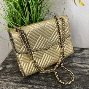 Rebecca Minkoff Gold Quilted Chain Shoulder Handbag thumbnail 3