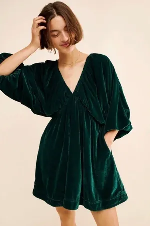 Free People Portia Velvet Mini Dress thumbnail 1