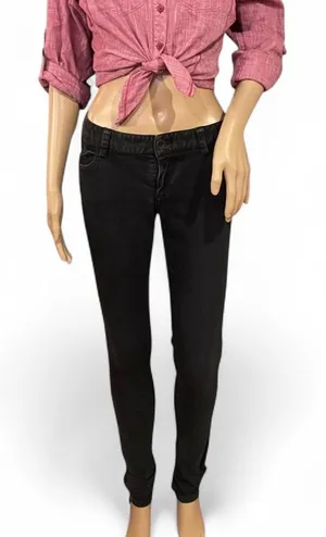 Alice + Olivia Black Low-rise Skinny Jeans Size 2 Boho Style EUC thumbnail 1