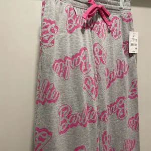 NWT Grey & Pink Barbie Logo Graphic Printed PJ Pajama Bottoms Lounge Pants - S thumbnail 3