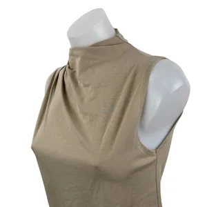 Abercrombie & Fitch Paloma Women's Beige Draped Sleeveless Mock Neck Tank Top XS thumbnail 2