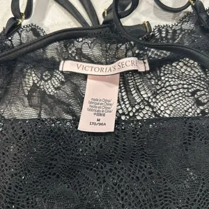 Victoria’s Secret Black Lace Slip Dress Medium Sheer Lingerie Adjustable Straps thumbnail 3
