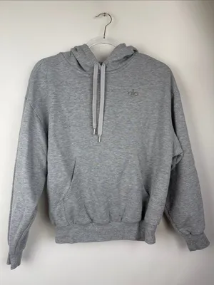 Alo Yoga Heather Grey Accolade Oversized Hoodie Sweatshirt Size XS thumbnail 3