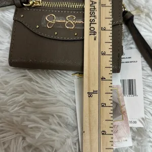 Jessica Simpson Marissa Faux Leather Fold Over Card Wallet Color Mink NWT thumbnail 9