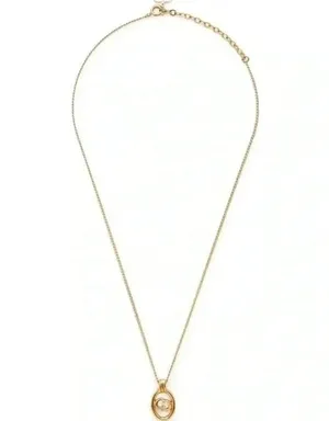 Christian Dior Vintage Logo Oval Pendant Necklace thumbnail 2