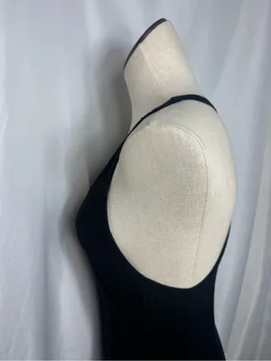 Free People intimates Black Ribbed racerback Bodysuit cozy gothic basic Large thumbnail 7