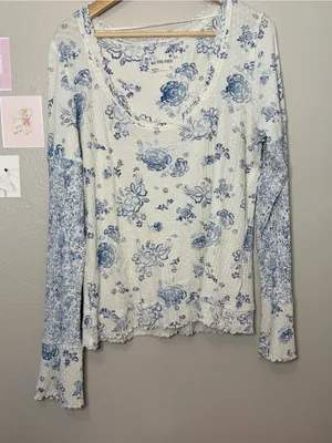 We The Free Clover Top in Ivory Combo FREE PEOPLE XL coquette whimsy coastal thumbnail 3