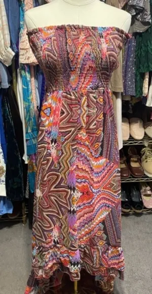 Fun & Flirt Bohemian Hi-Low Maxi Dress Size Medium. thumbnail 1