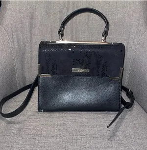 Dune London snake Black Top-Handle purse bag gold accent thumbnail 1