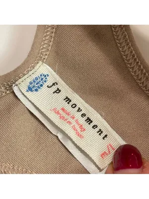 FP Movement Free People Beige Tank Crop Top M/L Racerback Keyhole Athleisure thumbnail 5