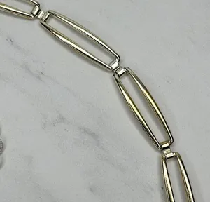 Skinny Silver Gold Chain Link Belt Large XL Two Tone ✨ thumbnail 5