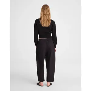 Madewell Pull-On Barrel-Leg Utility Pants in Poplin Cotton Black Wide Leg M NWT thumbnail 2