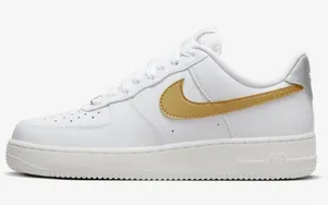 Nike WMNS Air Force 1 Low White Gold Silver style DD8959-106 thumbnail 1