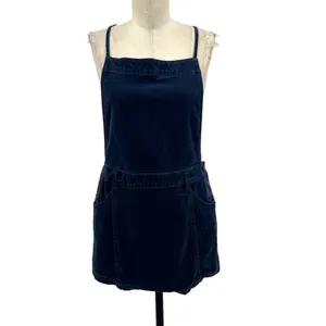 Free People Corduroy Overall Mini Dress Navy‎ Blue Size 4 thumbnail 3
