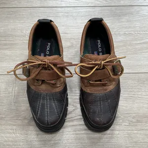 Vtg Ralph Lauren Polo Sport Weatherproof‎ Leather Rubber Slip On Duck Boots 5.5 thumbnail 2