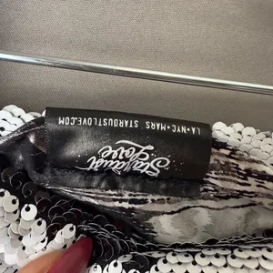 Stardust‎ sz S black white sequin color change mini skirt thumbnail 7