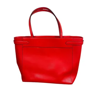 Kate Spade New York Red Orange Saffiano Leather Tote Bag Shoulder Purse Gold thumbnail 6