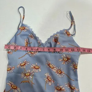 Urban Outfitters Daisy Slip Dress XS – Blue Floral Ruffle Hem Mini Dress Y2K Sof thumbnail 7