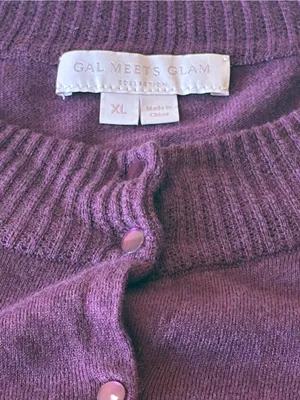 Gal Meets Glam Womens Button Up Cardigan Sweater Jumper Size XL Purple Academia thumbnail 4