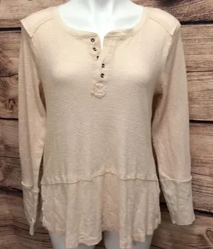Umgee long sleeve striped Henley thumbnail 1