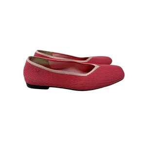 VIVAIA Margot Square Toe Knit Ballet Flats Pink Red Washable Shoes US 8 EU 39 thumbnail 6