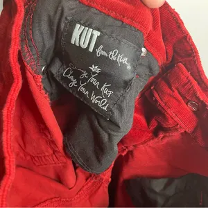 Kut from the Kloth dark red corduroy skinny pants women's size 6 winter‎ boho thumbnail 7