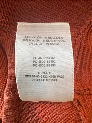 Aritzia Babaton Sculpt Knit Deep V Tank Top Crop Rust Orange M thumbnail 6