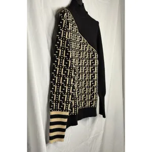 Women’s Beige Knit Sweater Pullover Long Sleeve Zipper‎ Casual Small thumbnail 3
