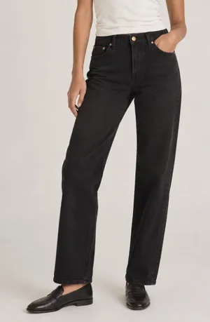 Rolla's Original High Rise Straight Jeans Black Size 28 thumbnail 1
